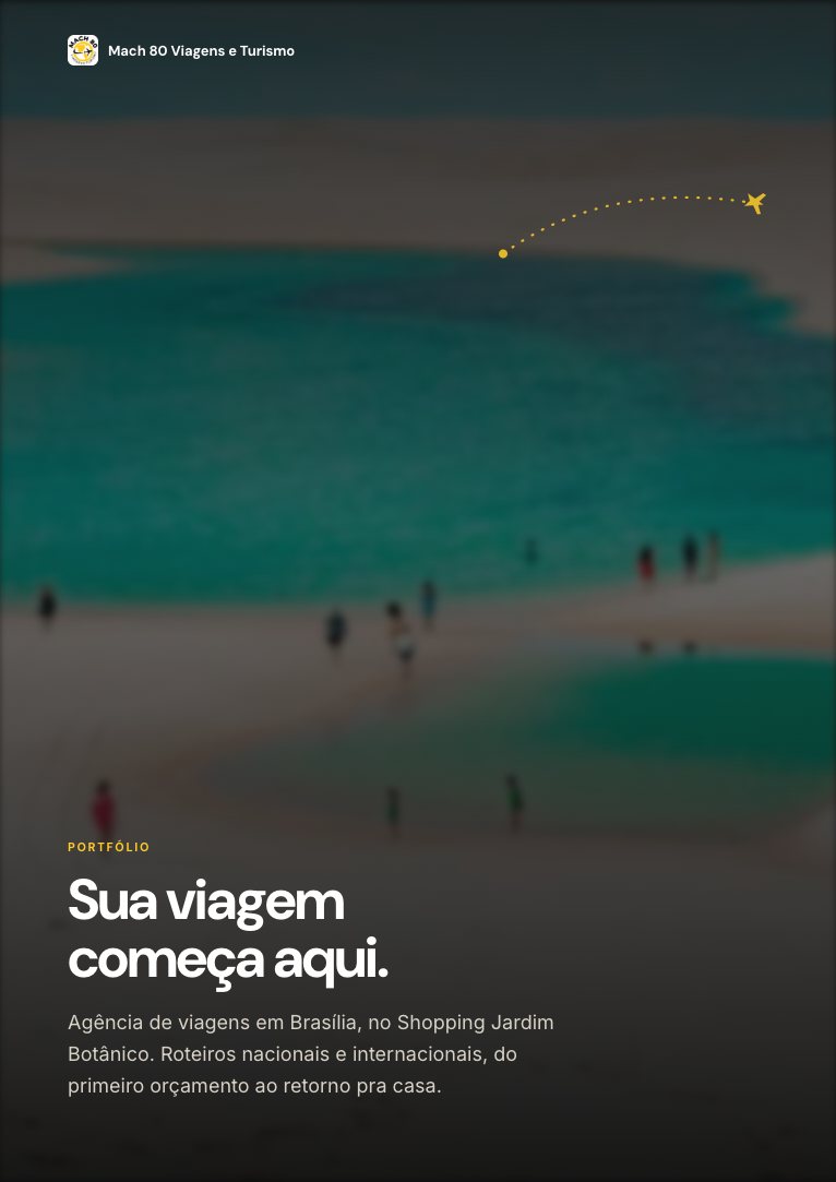 Capa do portfólio da Mach 80 Viagens e Turismo